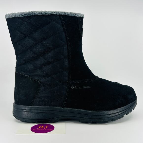 Columbia Women's Ice Maiden Slip III Black Waterproof Snow Winter Boots Size 10 - Picture 1 of 11